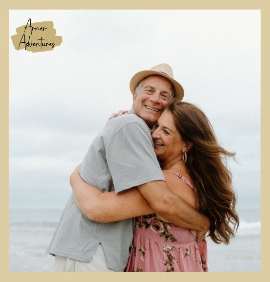 Couple on beach hugging