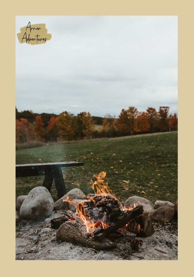camp fire in the mountains